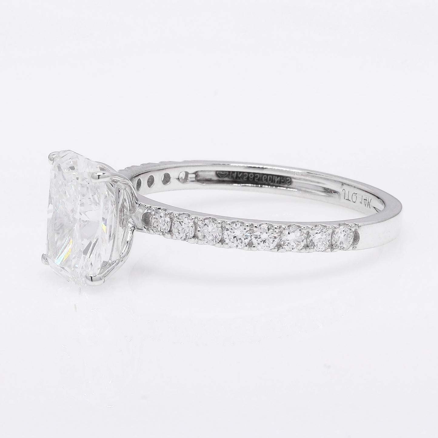 2.16 Ct Cushion Modified Brilliant Lab Grown Diamond 14K Gold Ring