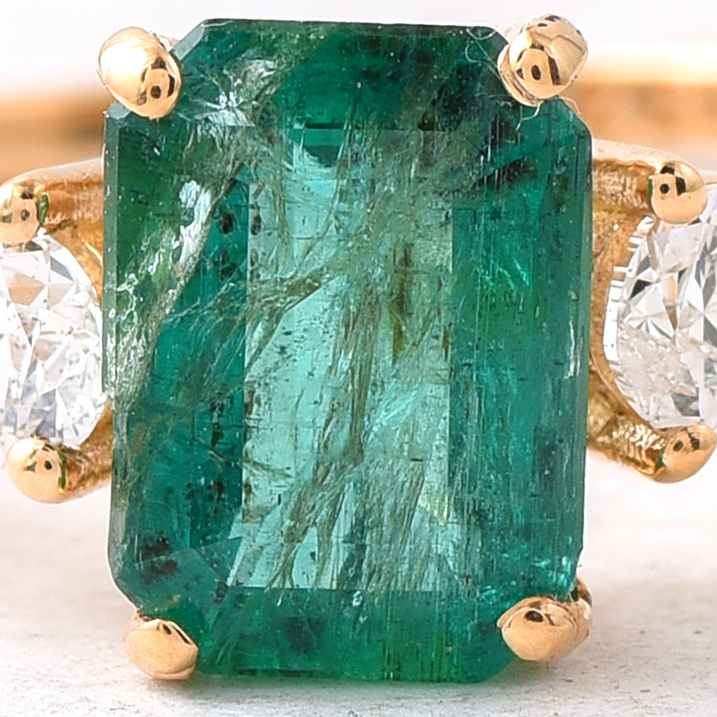 1.70 Ct Octagon Step Cut Natural Emerald 14K Gold Ring