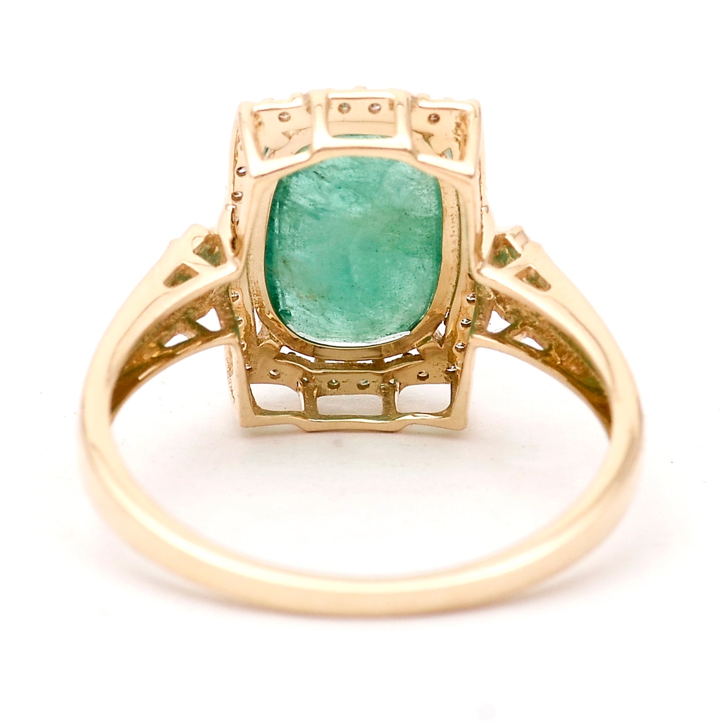 2.67 Ct Cushion Natural Emerald 14K Gold Ring