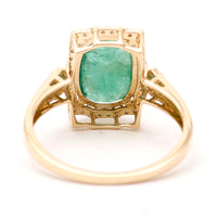 2.67 Ct Cushion Natural Emerald 14K Gold Ring