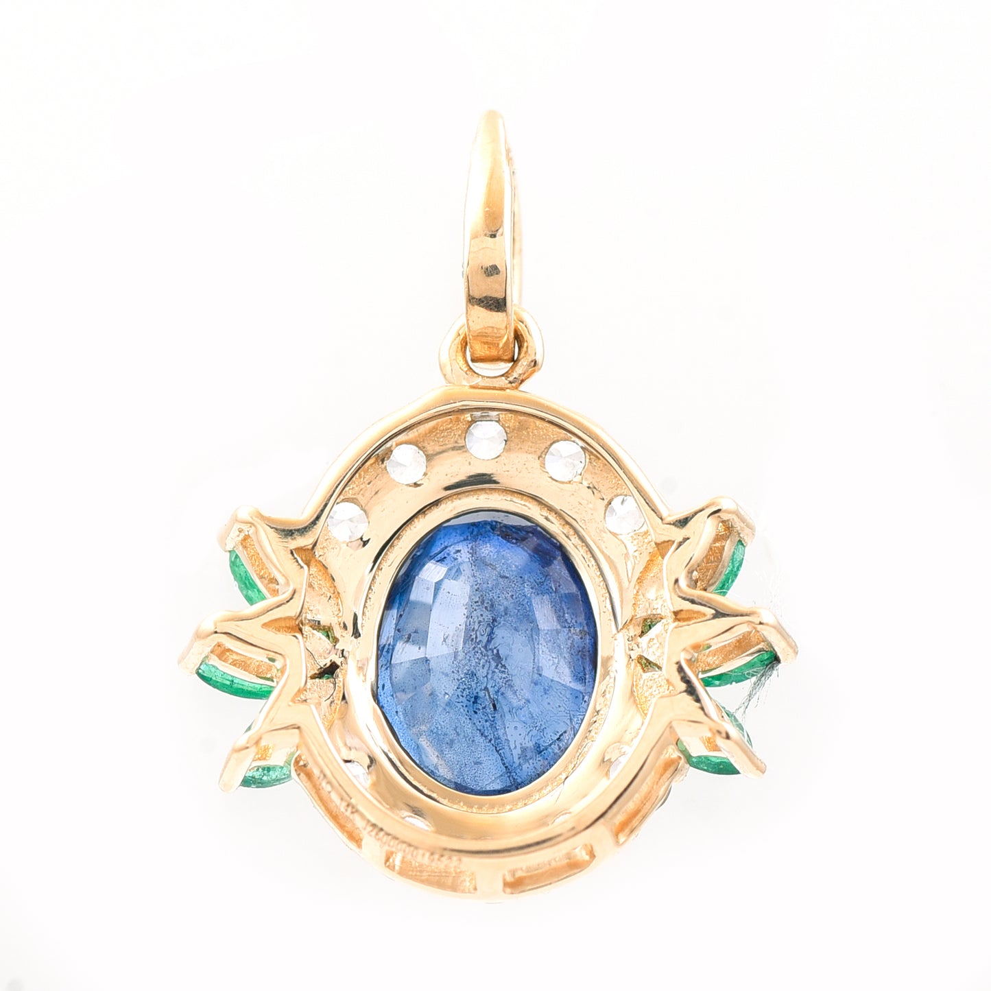 2.12 Ct Oval Mixed Cut Natural Sapphire 14K Gold Pendant
