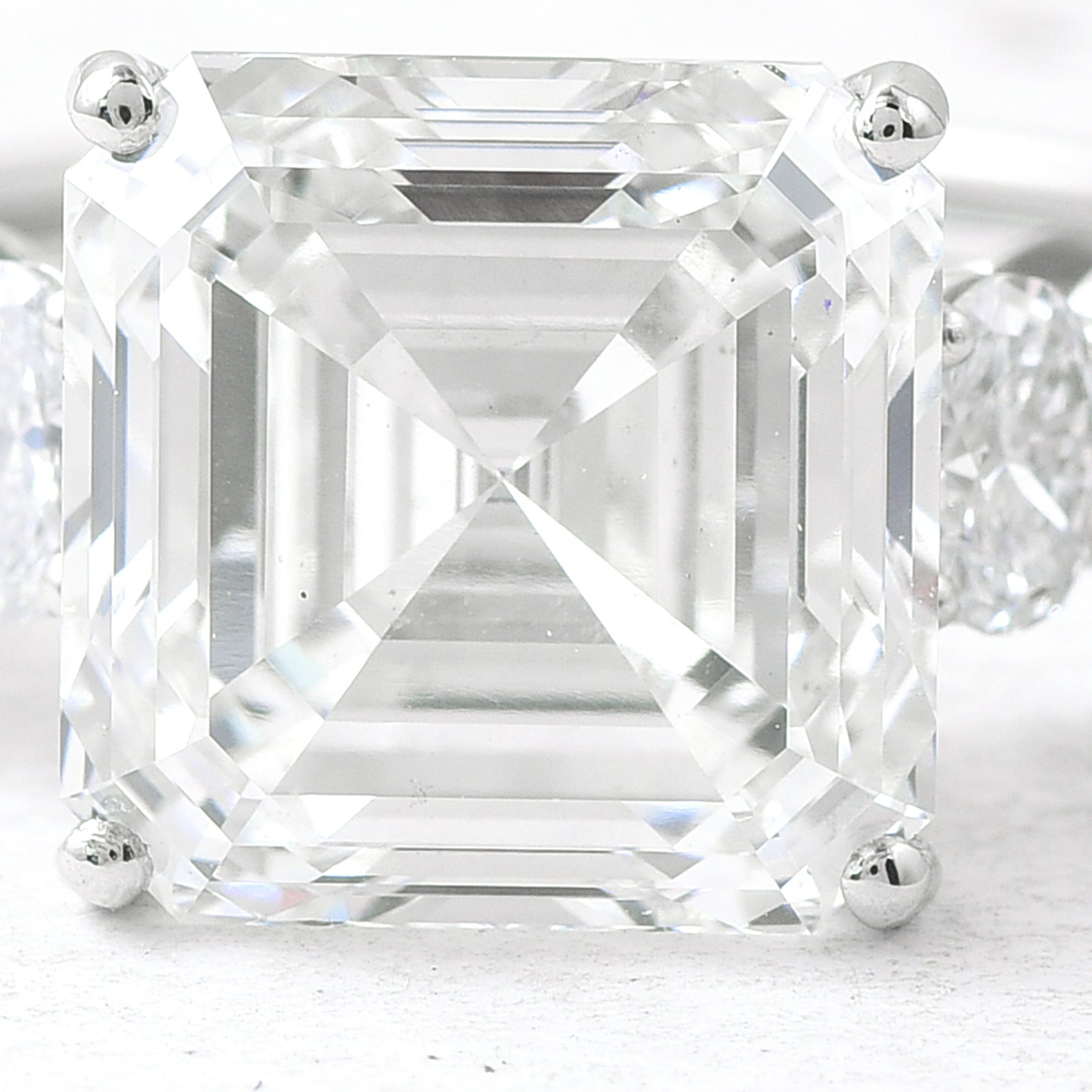 5.74 Ct Asscher Lab Grown Diamond 950 Platinum Ring