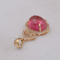 3.66 Ct Oval Tourmaline 9K Gold Pendant