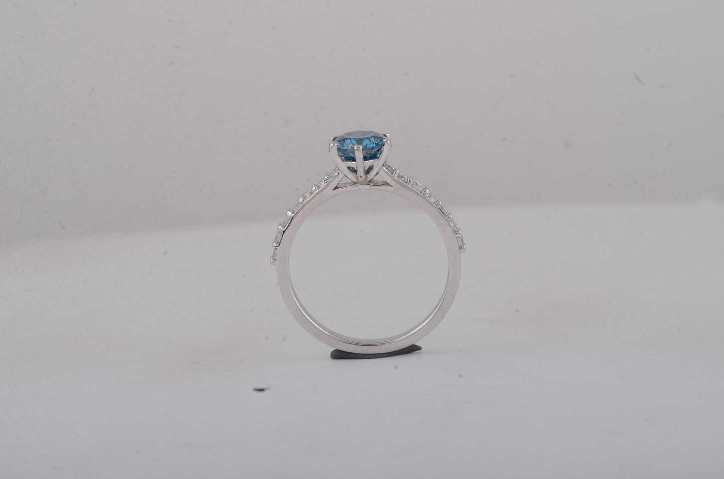 1.33 Carats Blue Lab Grown Diamond 14K Gold Ring