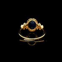 2.77 Ct Oval Mixed Cut Natural Sapphire 14K Gold Ring