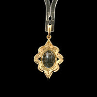 2.26 Ct Oval Mixed Cut Natural Aquamarine 14K Gold Pendant