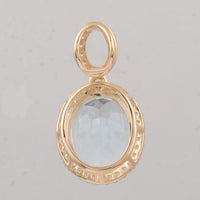 2.45 Ct Oval Aquamarine 9K Gold Pendant