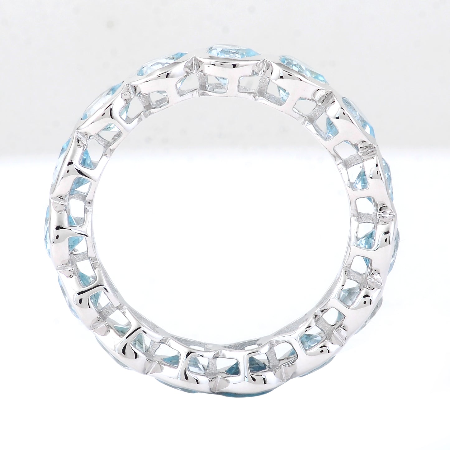 4.44 Ct Heart Blue Topaz 925 Sterling Silver Ring
