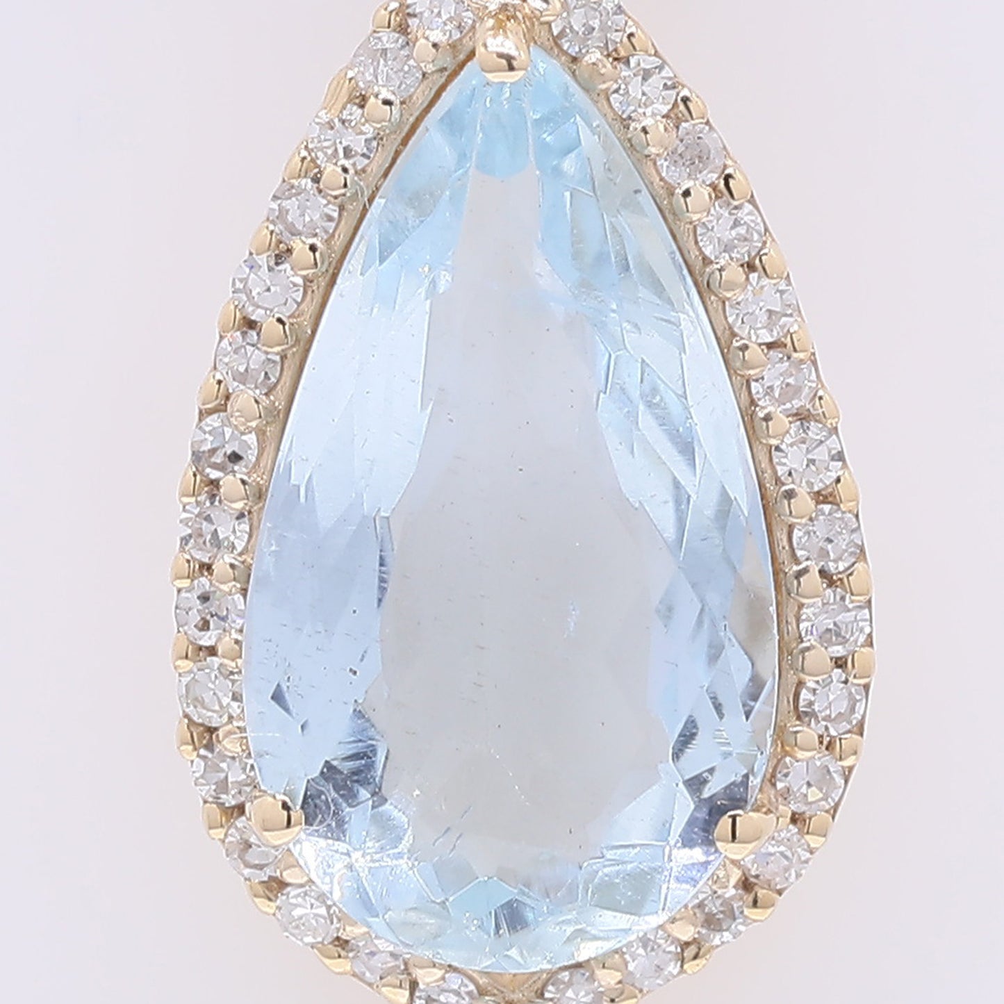 1.82 Ct Pear Mixed Cut Natural Aquamarine 14K Gold Pendant