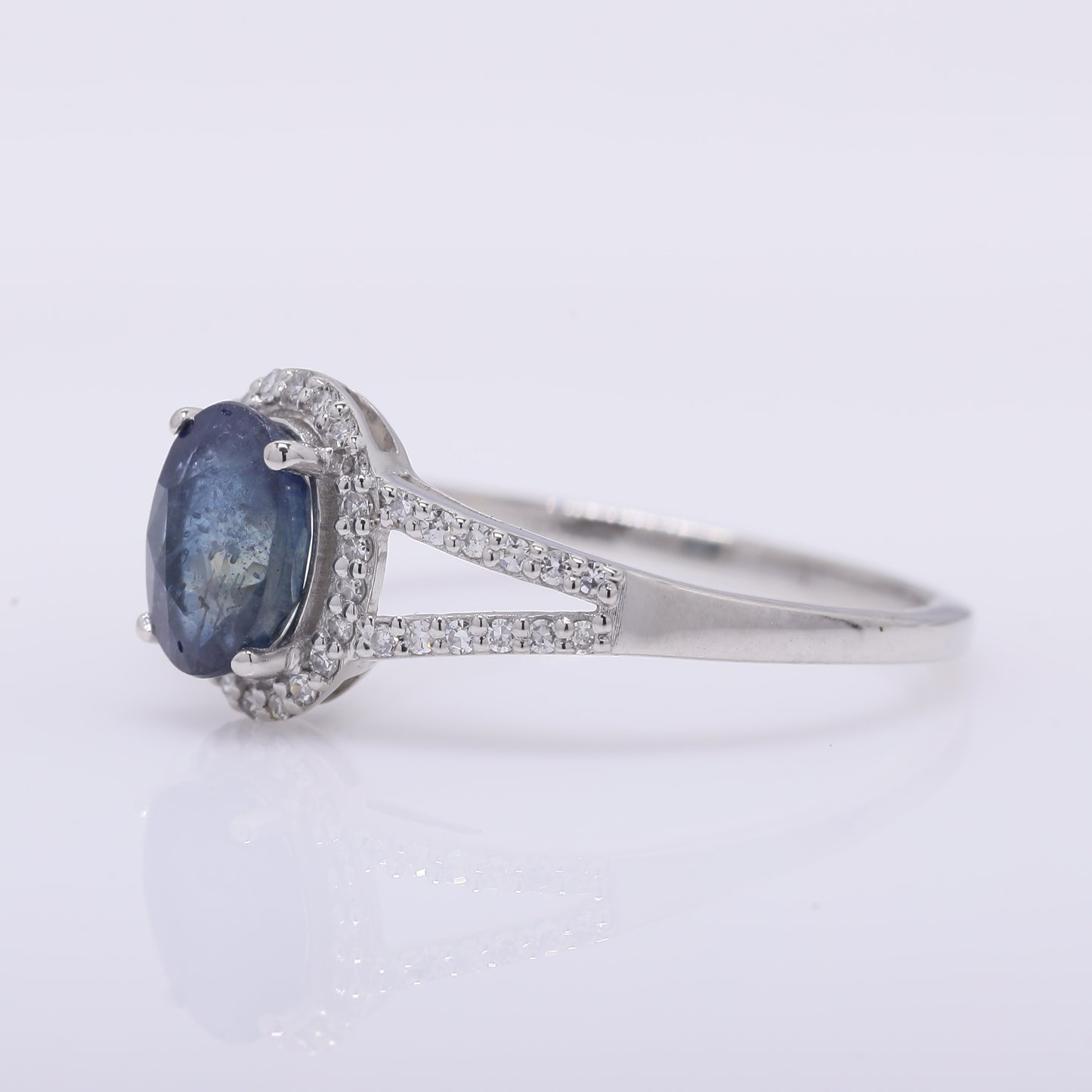 1.27 Ct Oval Mixed Cut Natural Sapphire 950 Platinum Ring