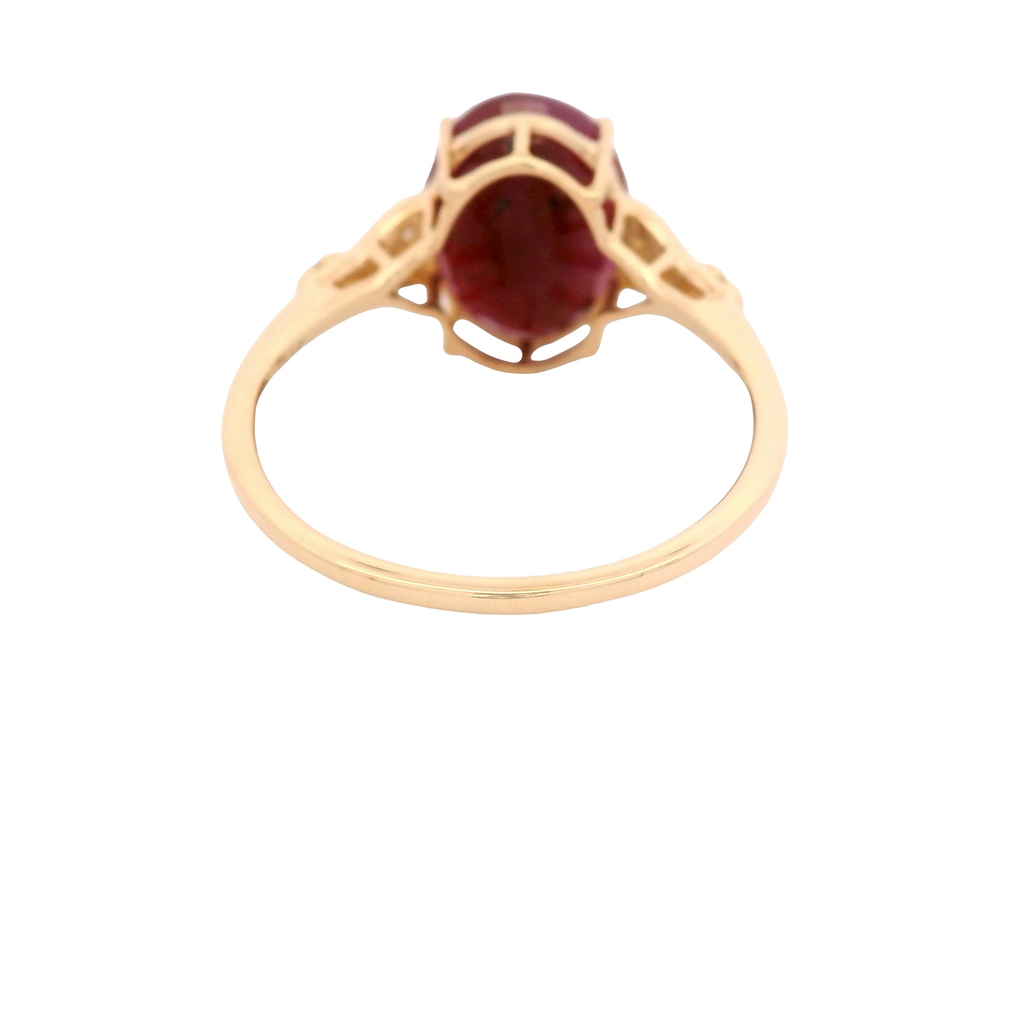 3.71 Ct Oval Ruby 14K Gold Ring