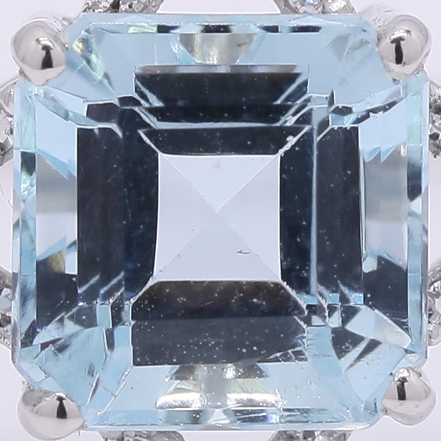 1.98 Ct Octagon Step Cut Natural Aquamarine 950 Platinum Ring
