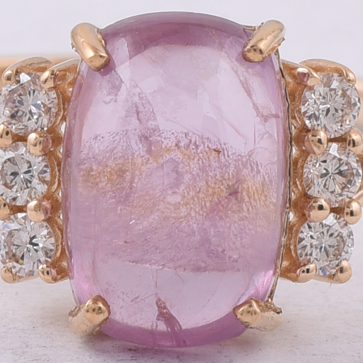 2.76 Ct Cushion Cabochon Cut Natural Spinel 14K Gold Ring