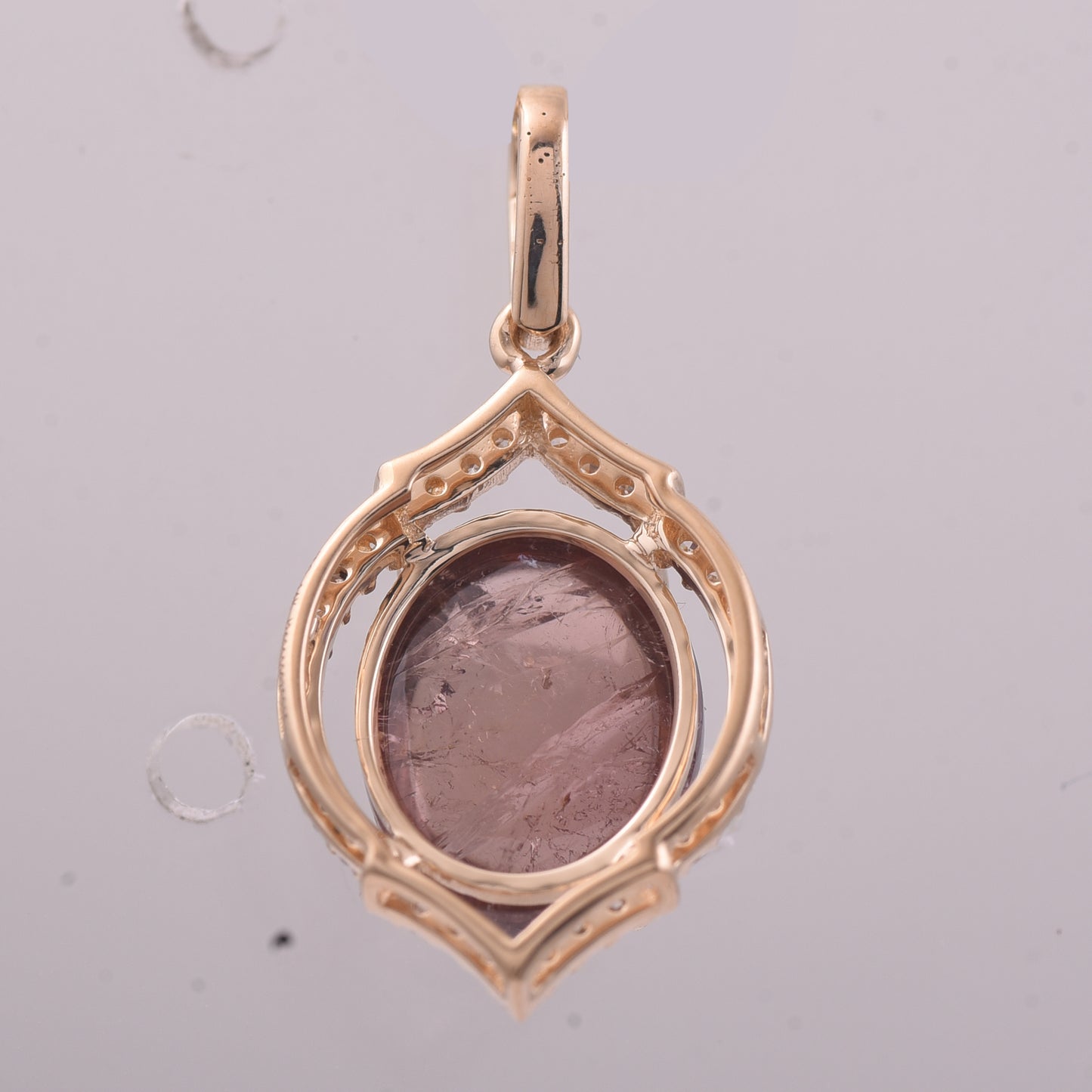 3.90 Ct Oval Cabochon Cut Natural Tourmaline 14K Gold Pendant