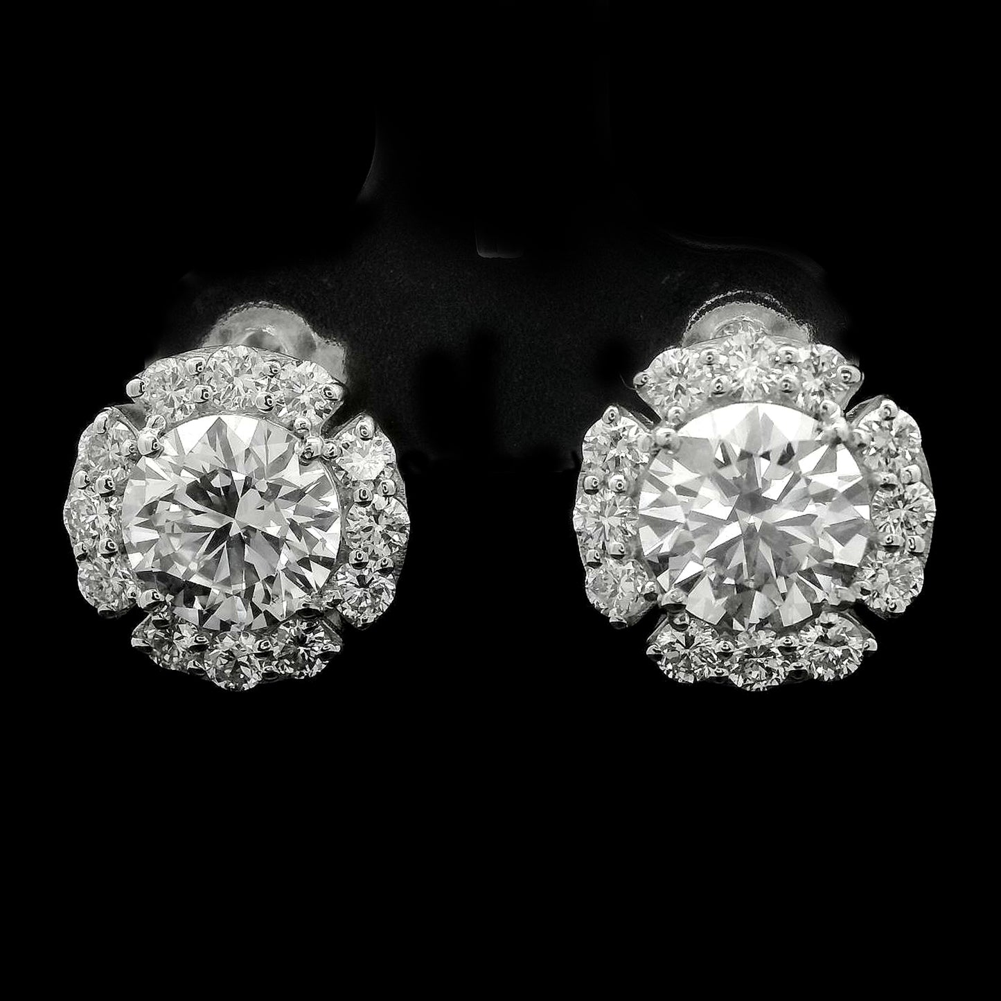 4.03 Carats Lab Grown Diamond 14K Gold Earrings