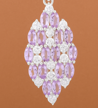 3.72 Ct Marquise Amethyst, Cubic Zirconia, 925 Sterling Silver Pendant