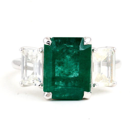 6.15 Carats Emerald 14K Gold Ring