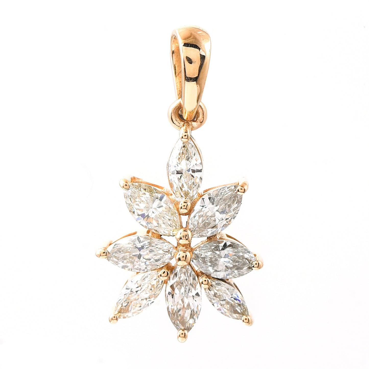 0.55 Ct Marquise Diamond 14K Gold Pendant