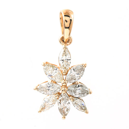 0.55 Ct Marquise Diamond 14K Gold Pendant