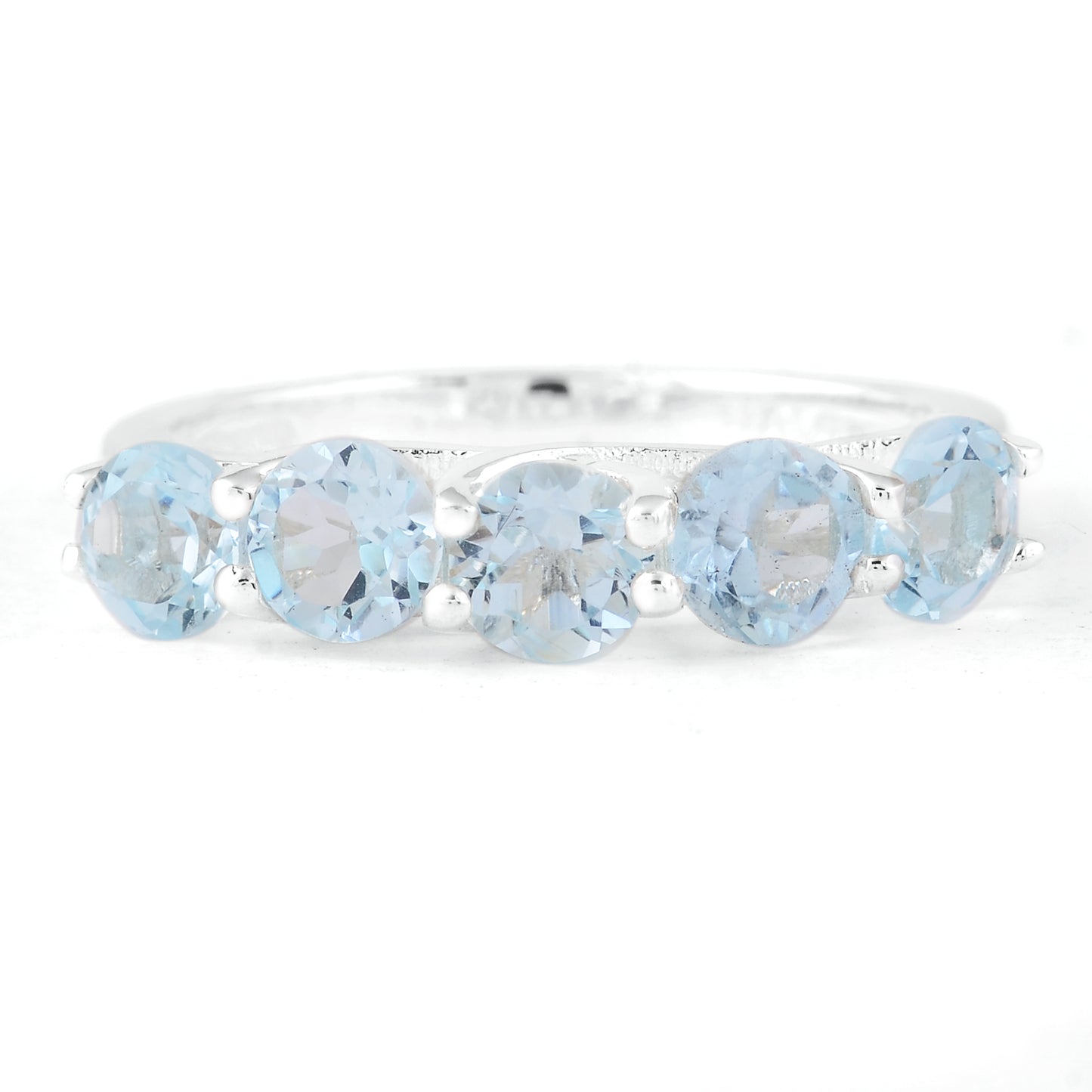 2.70 Ct Round Swiss Blue Topaz, 925 Sterling Silver Ring