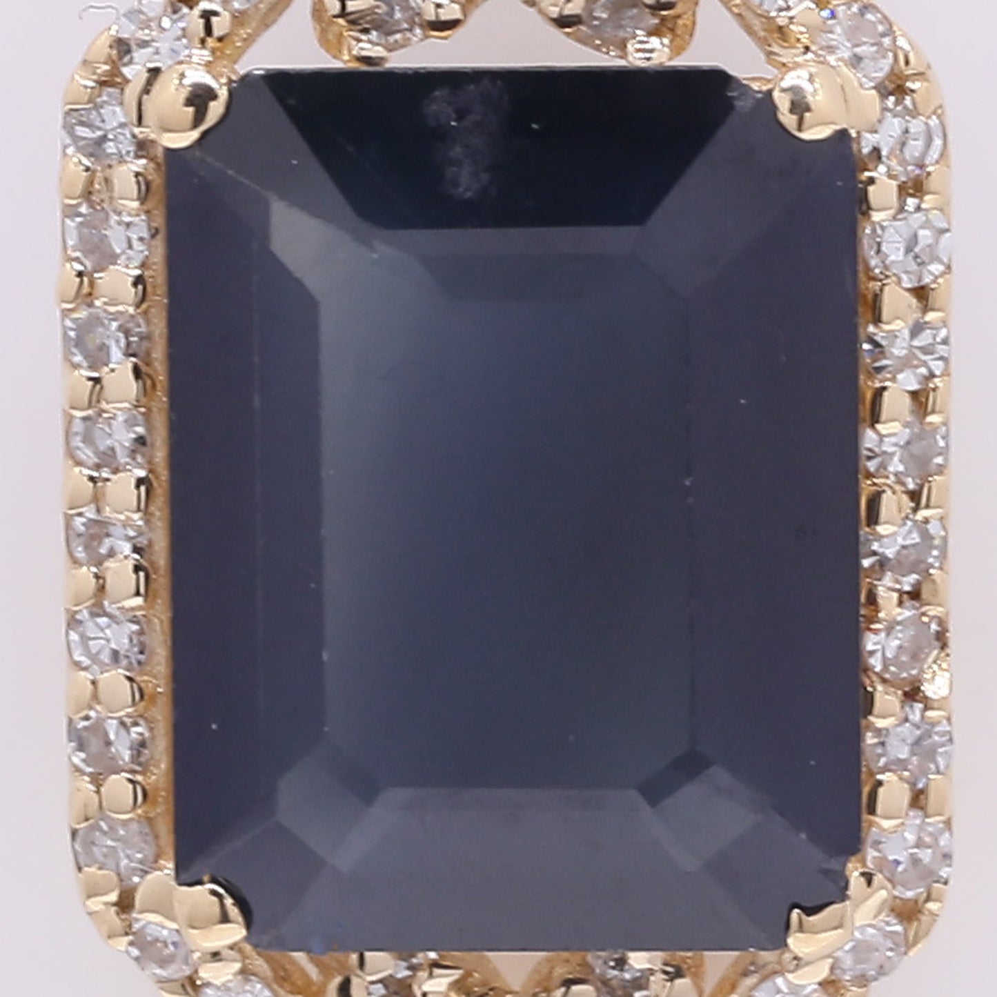 2.27 Ct Octagon Step Cut Natural Sapphire 14K Gold Pendant