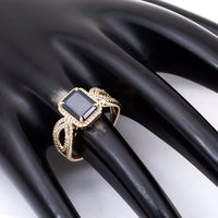 2.65 Ct Octagon Natural Sapphire 14K Gold Ring