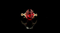 3.43 Ct Oval Lab Grown Ruby 14K Gold Ring