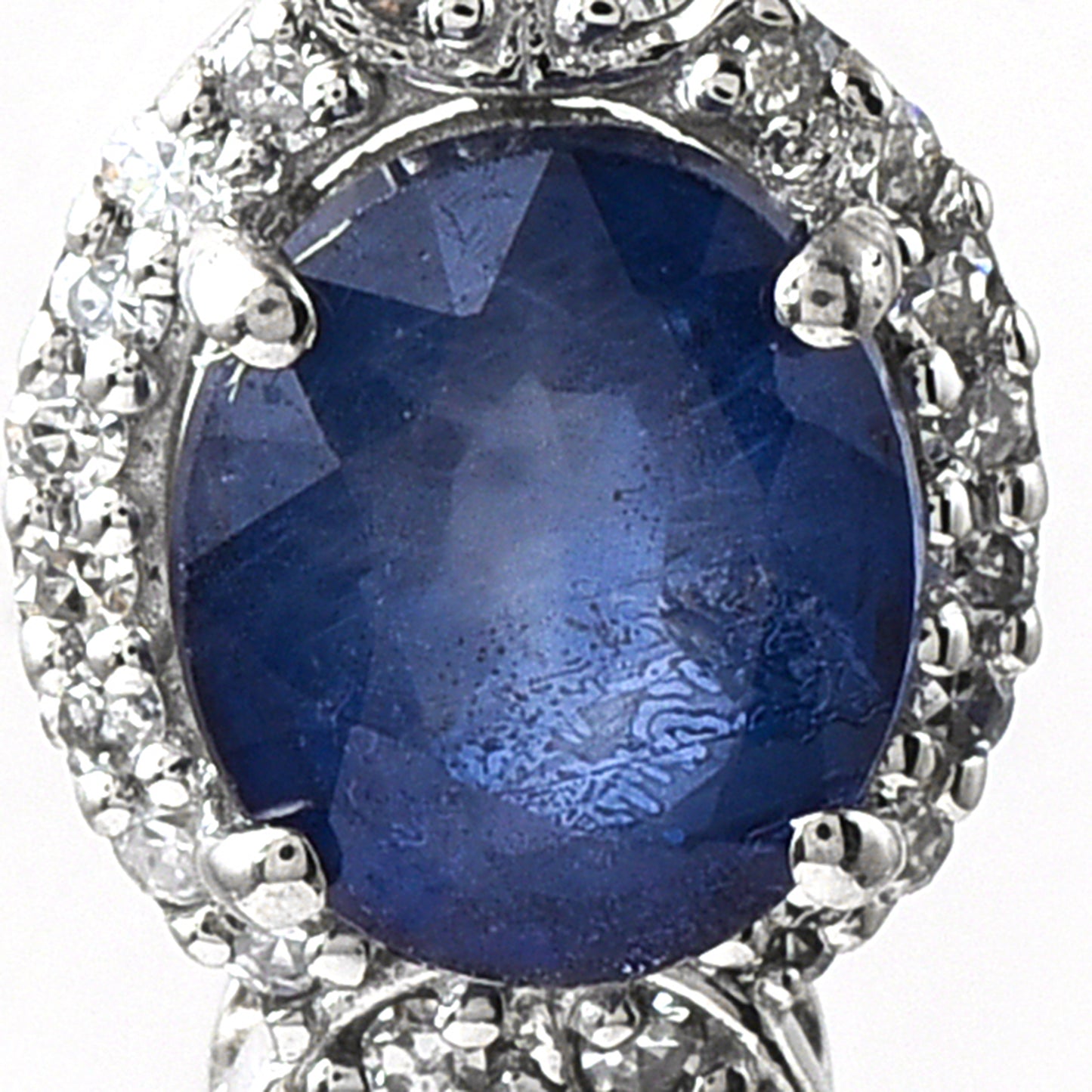 1.14 Ct Oval Sapphire 950 Platinum Pendant