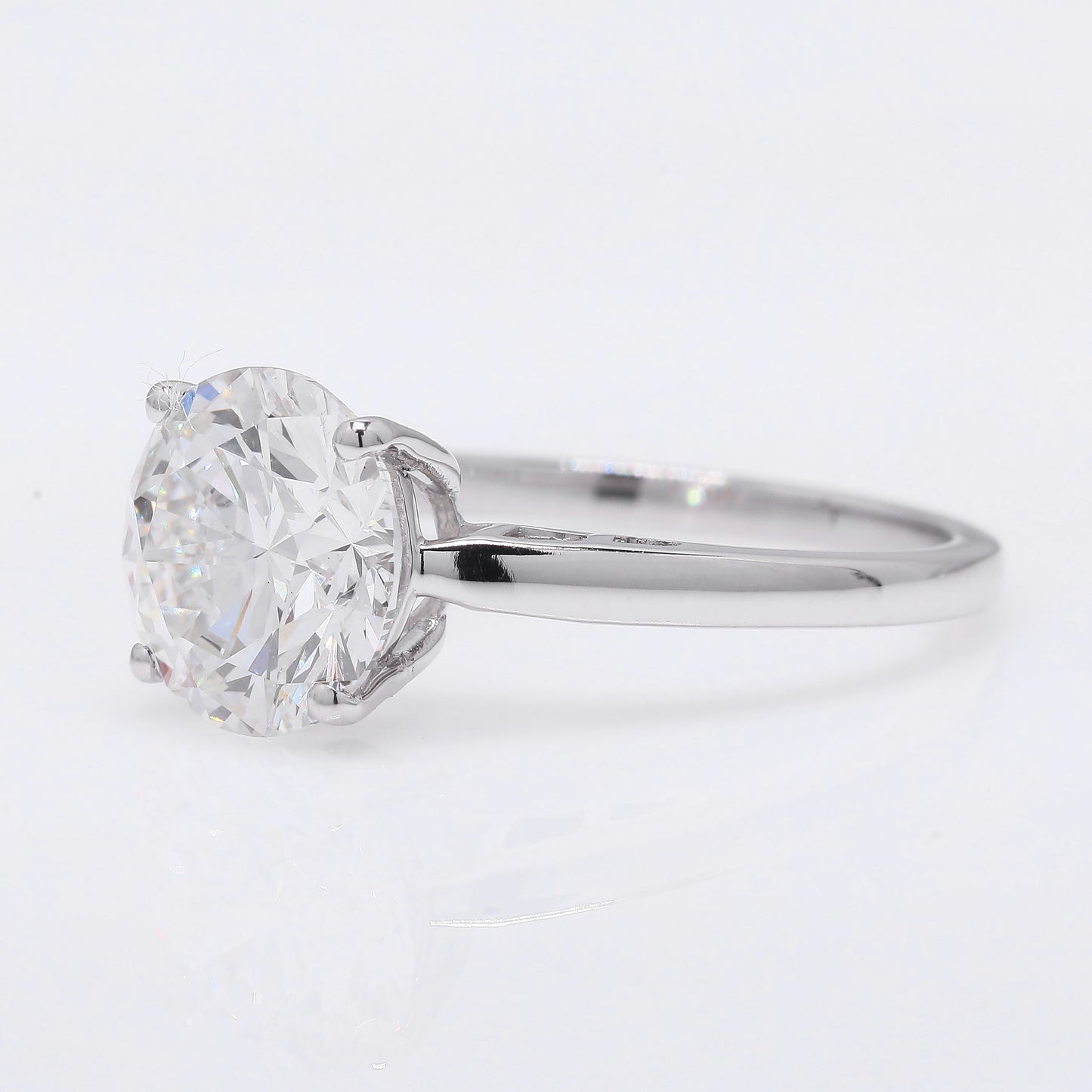 2.93 Ct Round Brilliant Lab Grown Diamond 950 Platinum Ring