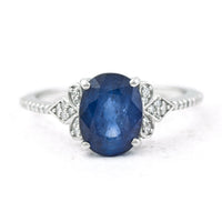 2.75 Ct Oval Mixed Cut Natural Sapphire 950 Platinum Ring