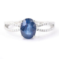 1.91 Ct Oval Mixed Cut Natural Sapphire 950 Platinum Ring