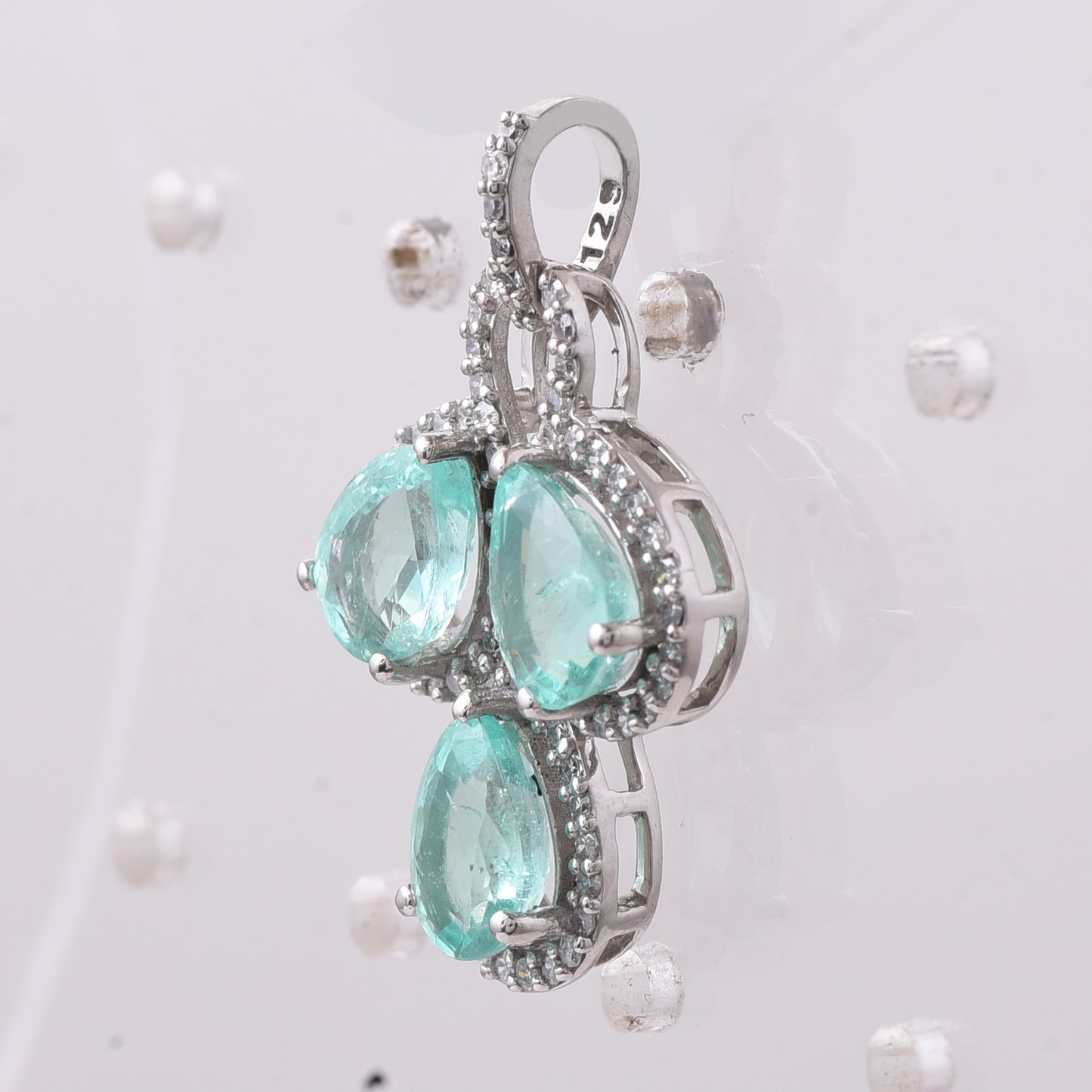 2.17 Ct Pear Mixed Cut Natural Emerald 950 Platinum Pendant