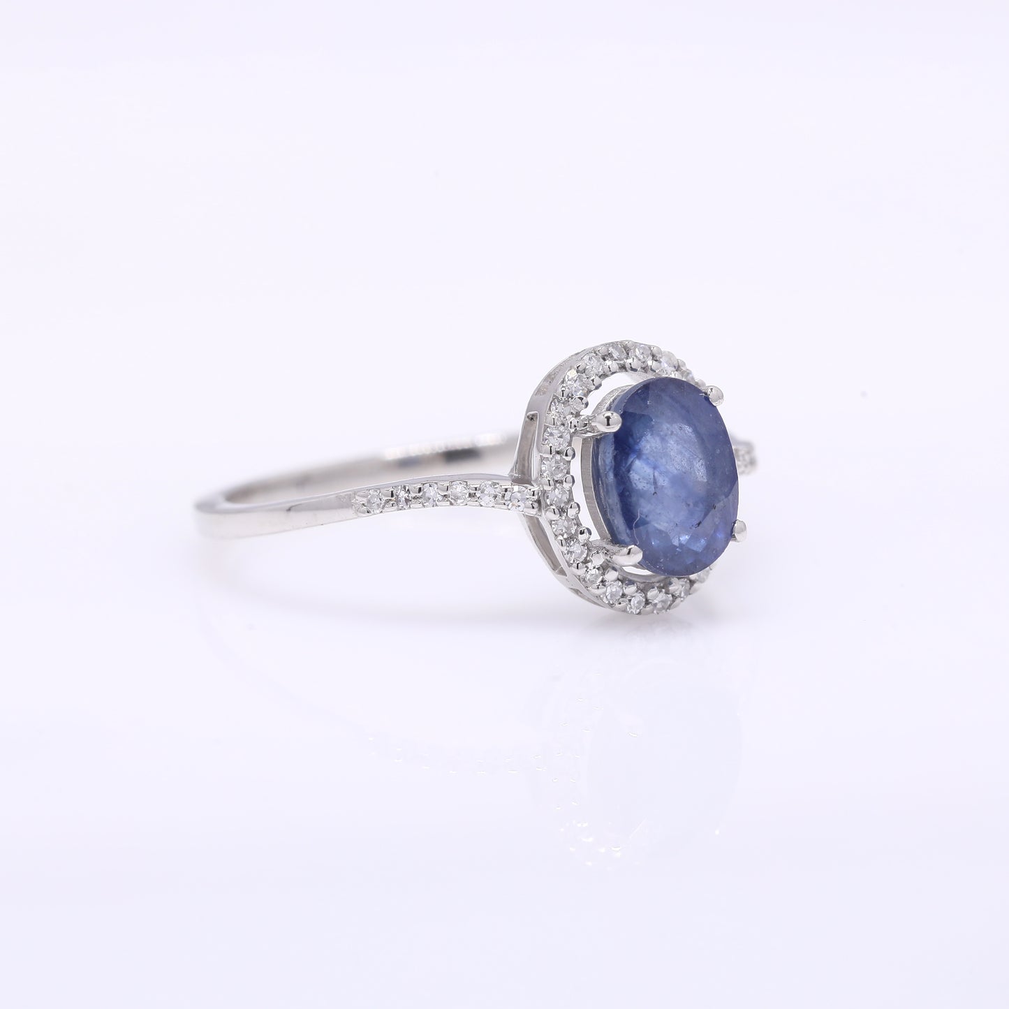 1.42 Ct Oval Mixed Cut Natural Sapphire 950 Platinum Ring
