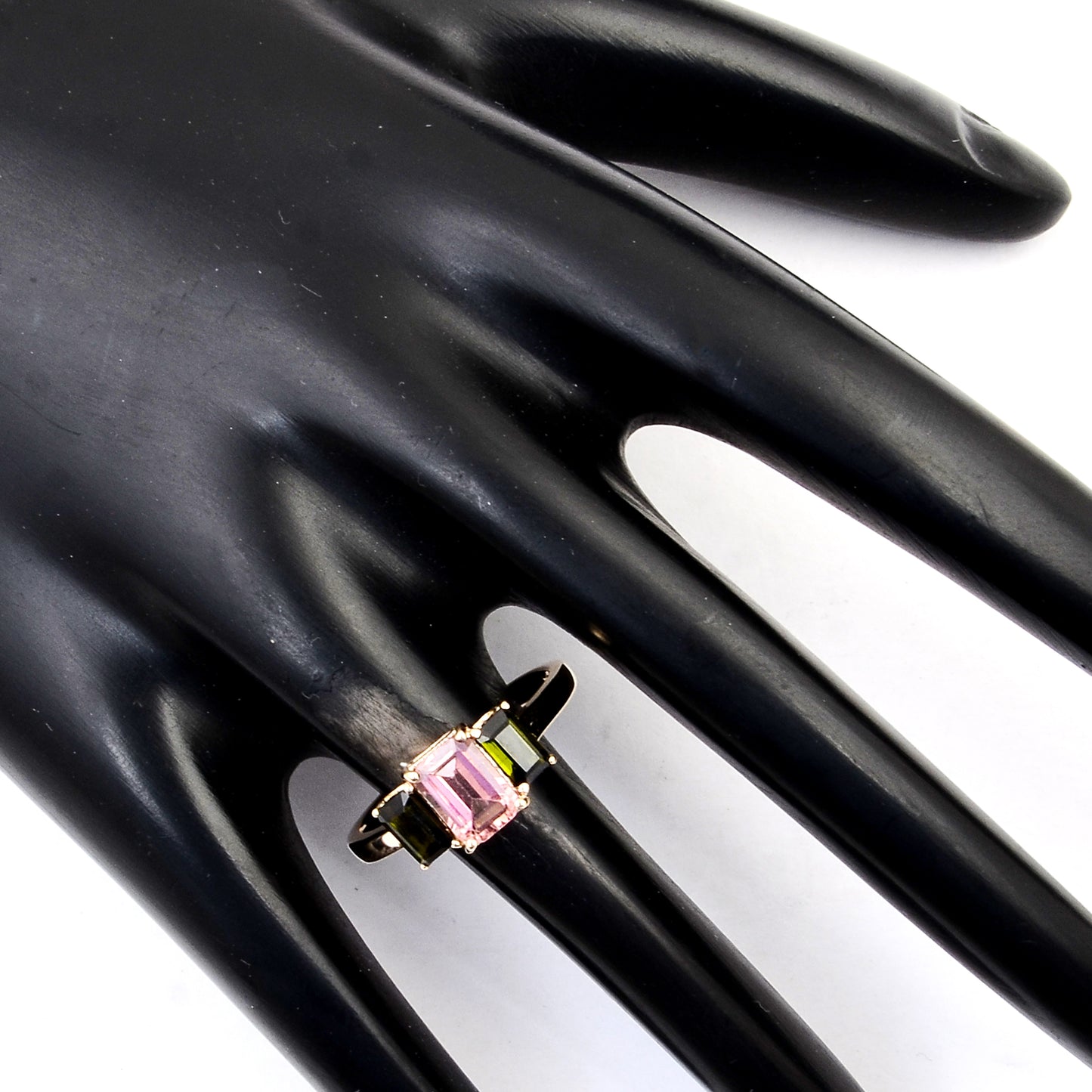 2.22 Ct Octagon Multi Tourmaline 14K Gold Ring