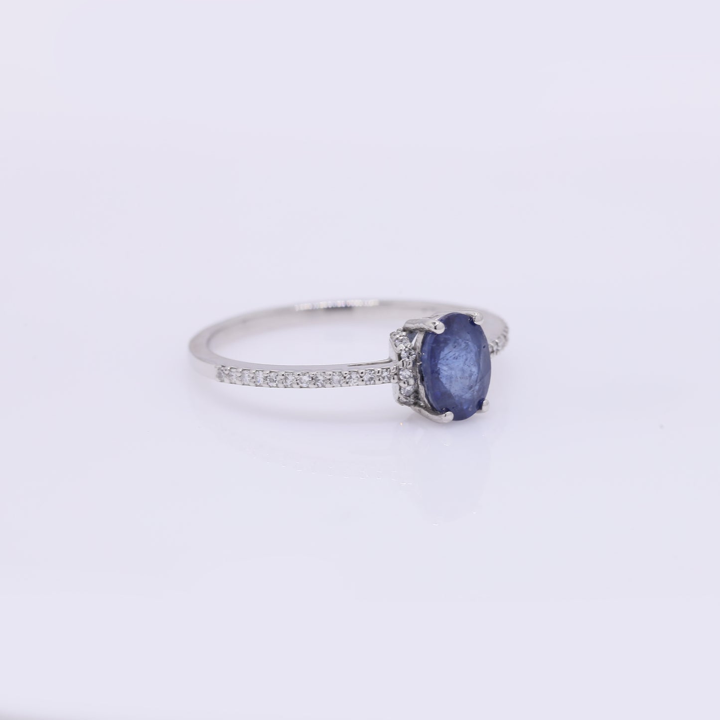 1.20 Ct Oval Mixed Cut Natural Sapphire 950 Platinum Ring