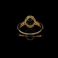 3.13 Ct Oval Mixed Cut Natural Sapphire 14K Gold Ring