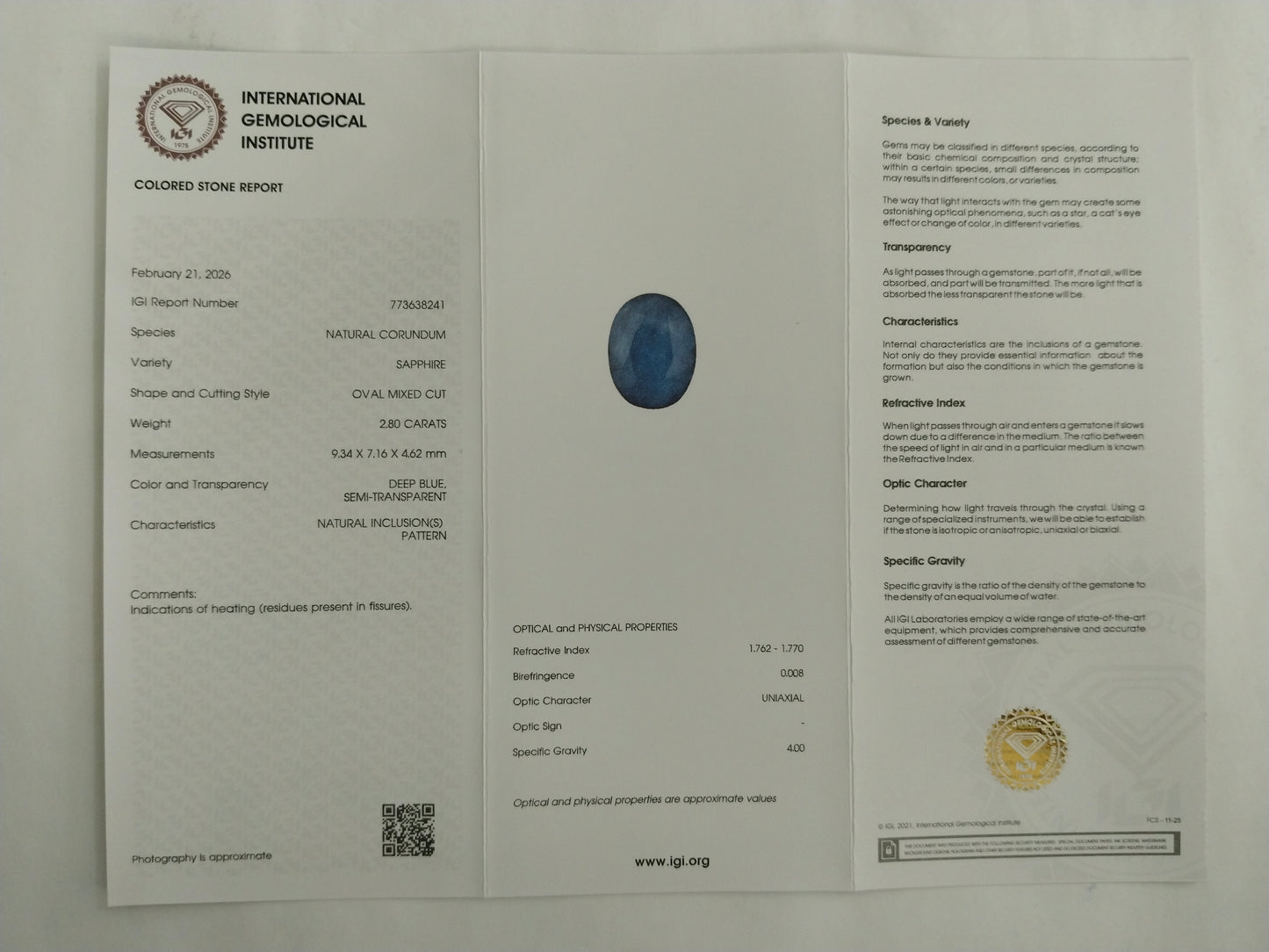 2.8 Natural Corundum Sapphire Oval Mixed Cut Gemstone