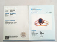 1.20 Ct Oval Mixed Cut Natural Sapphire 14K Gold Ring