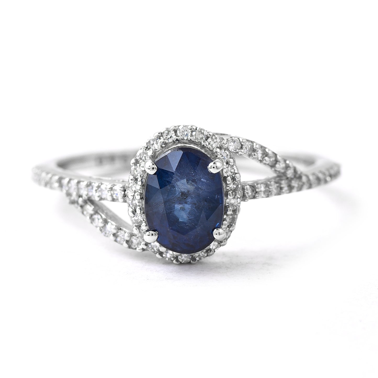 1.53 Ct Oval Sapphire 950 Platinum Ring
