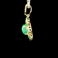 2.42 Ct Oval Emerald 14K Gold Pendant