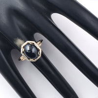 4.75 Ct Oval Cabochon Cut Natural Sapphire 14K Gold Ring