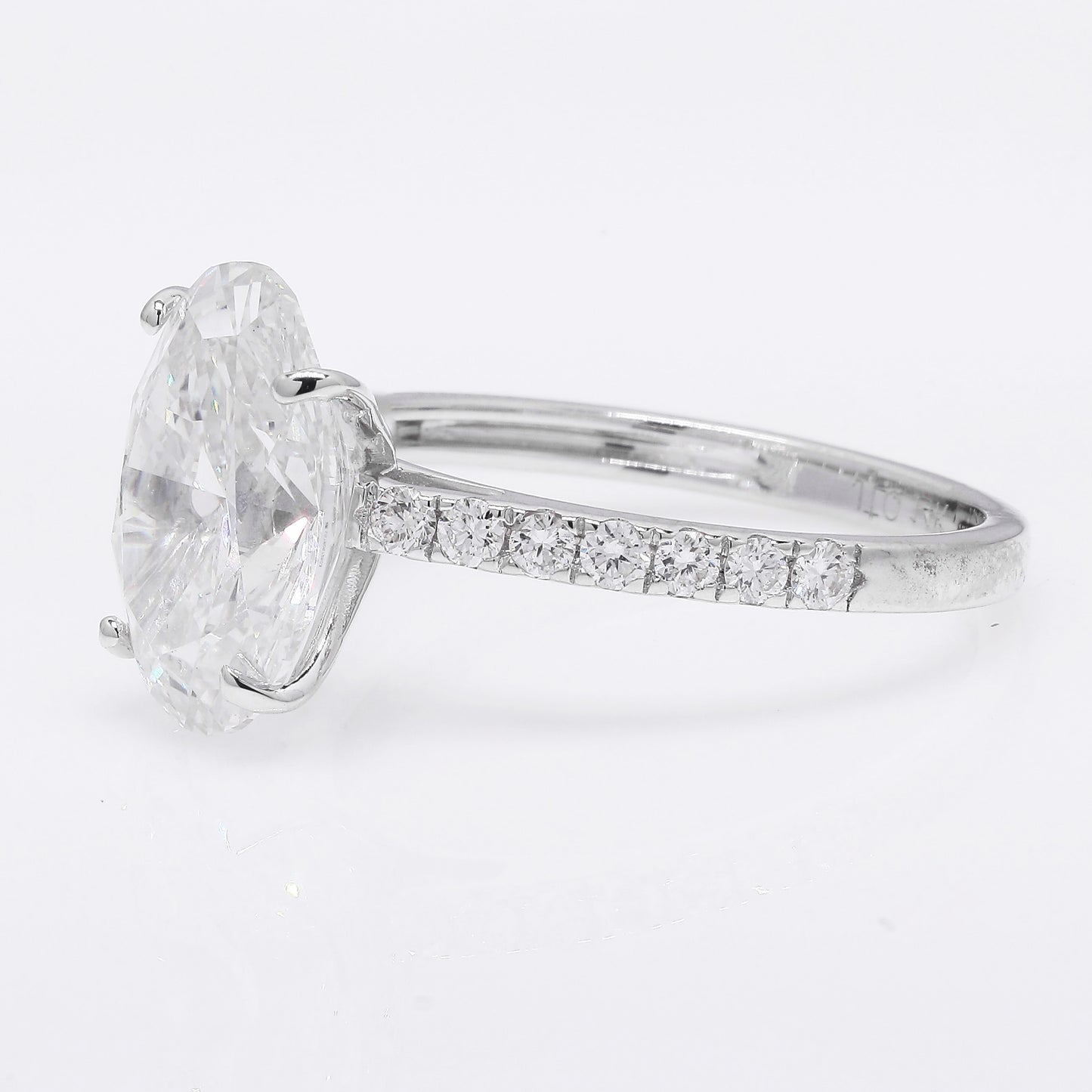 4.20 Ct Oval Brilliant Lab Grown Diamond 14K Gold Ring