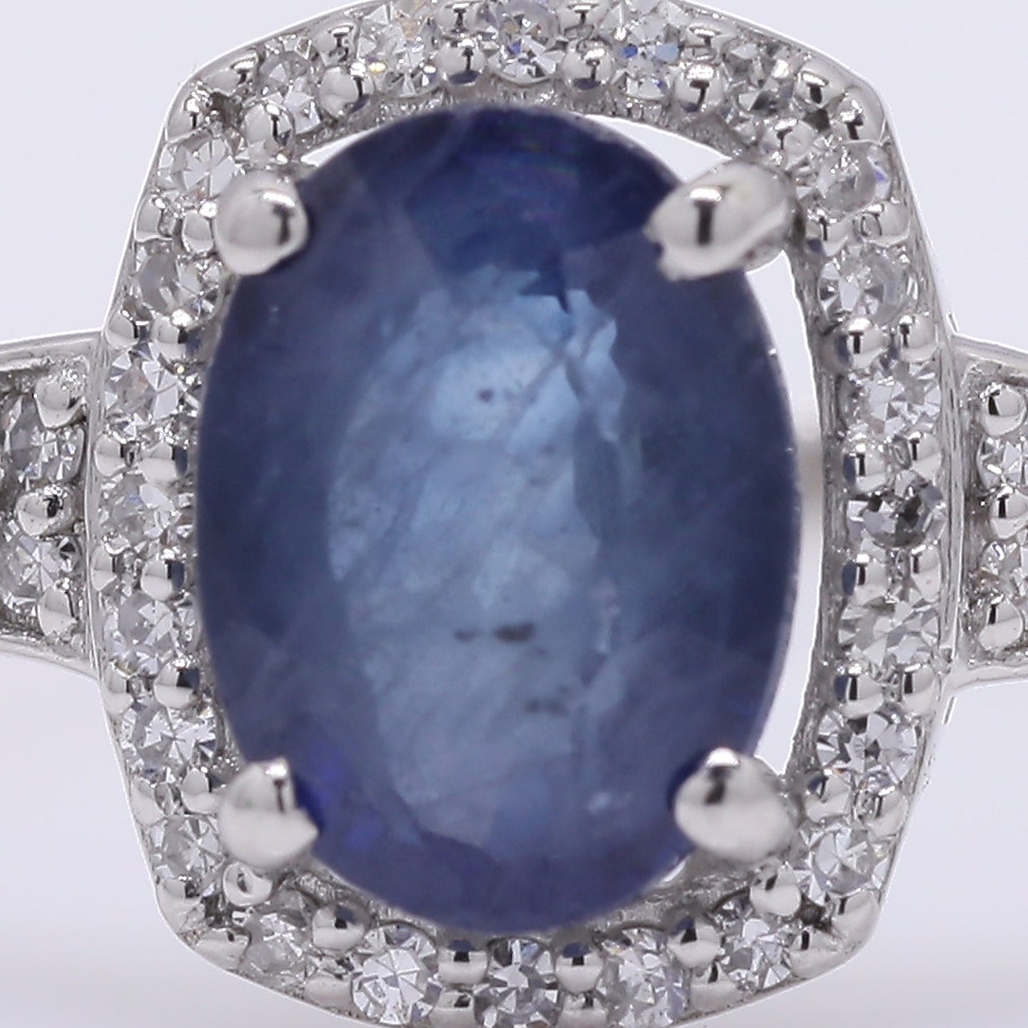 1.38 Ct Oval Mixed Cut Natural Sapphire 950 Platinum Ring