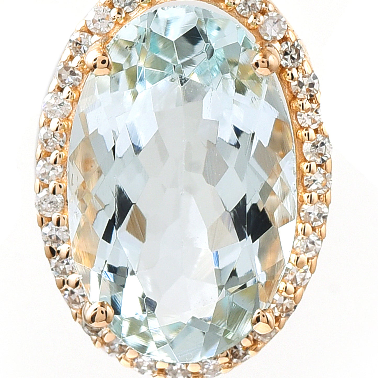 1.96 Ct Oval Aquamarine 14K Gold Pendant