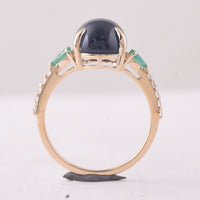 6.99 Ct Oval Sapphire 9K Gold Ring