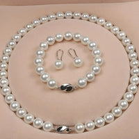 Imitation Pearl Gold Plated Brass Necklace
