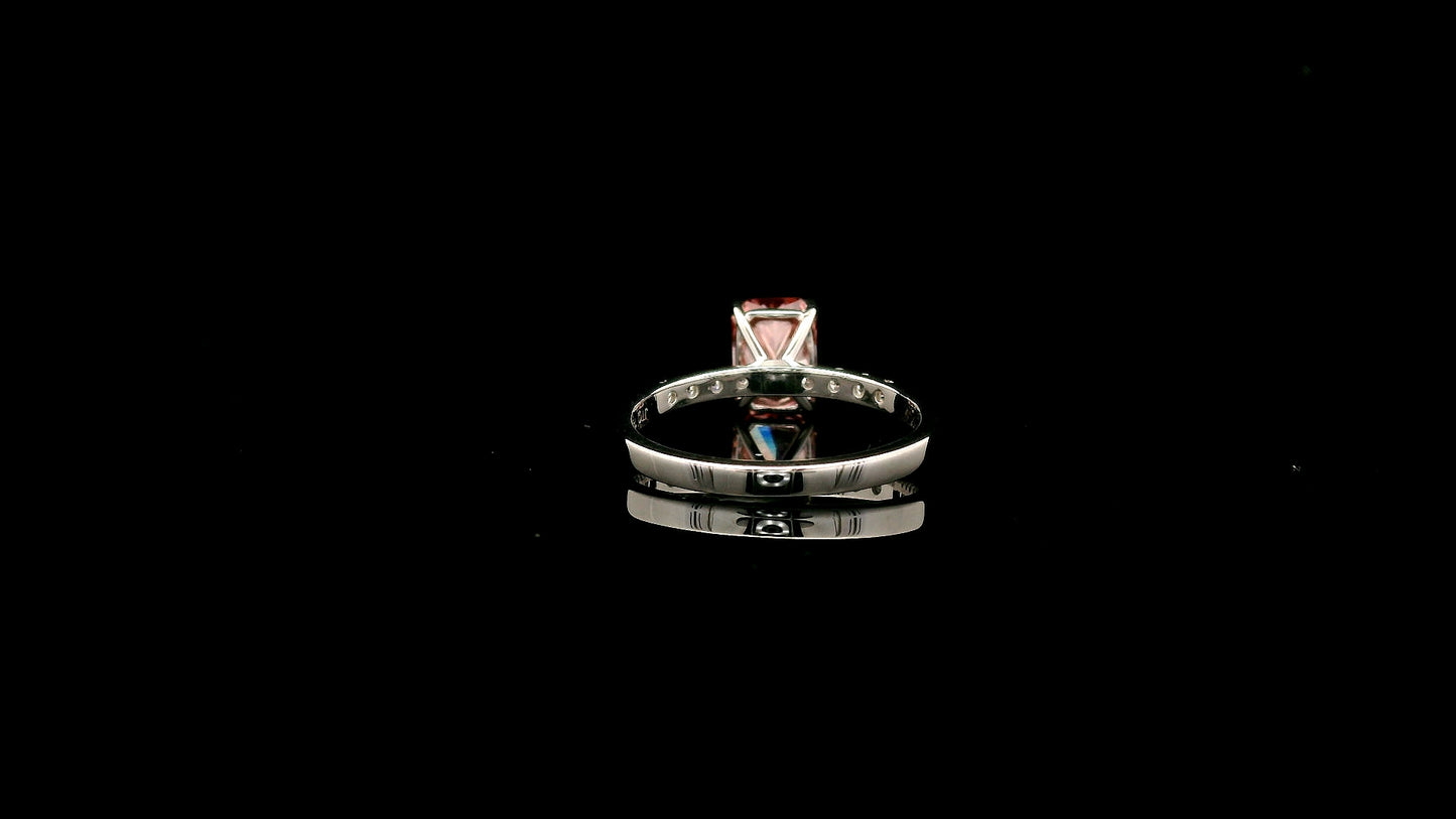 1.69 Carats Pink Lab Grown Diamond 14K Gold Ring