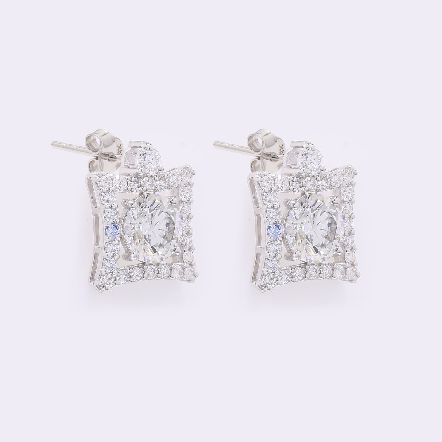 2.76 Carats Lab Grown Diamond 14K Gold Earrings