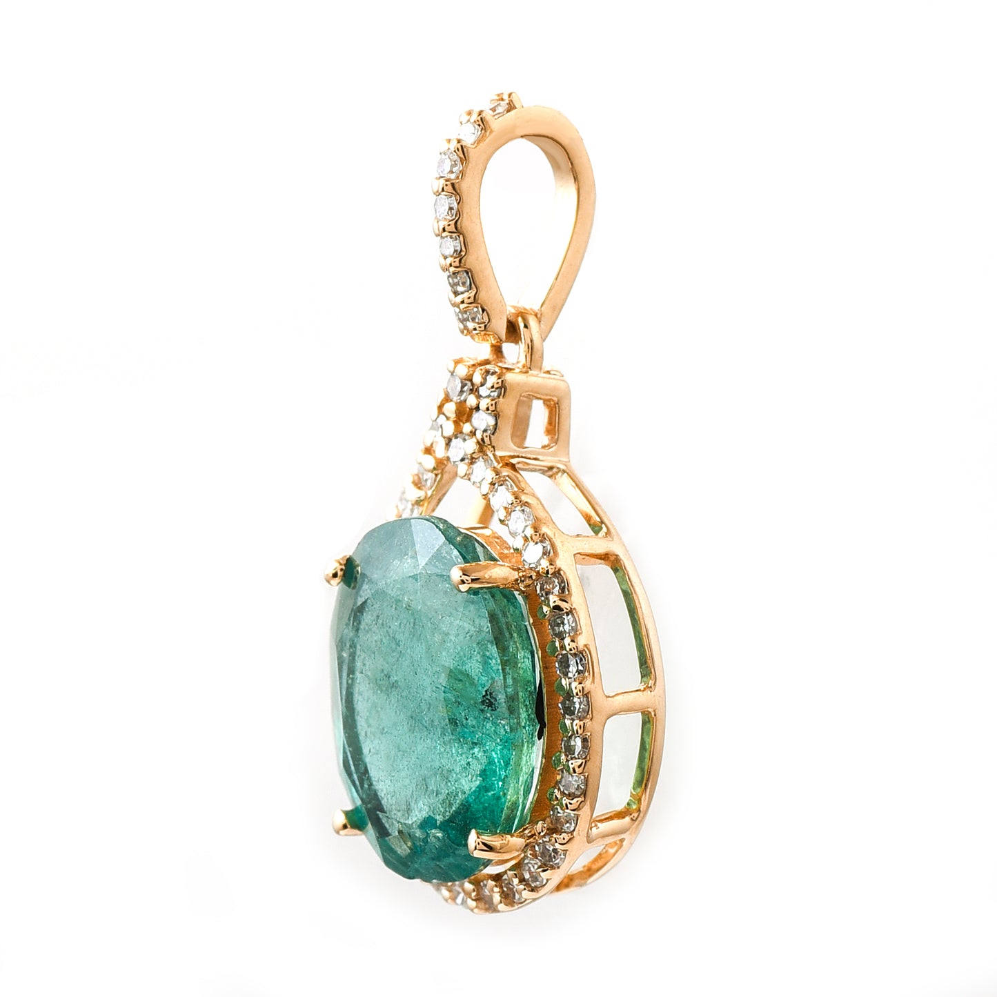 2.38 Ct Oval Emerald 14K Gold Pendant