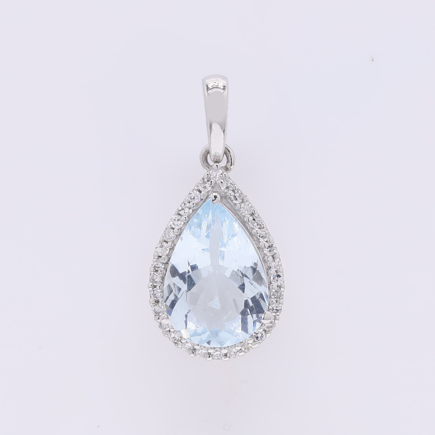 1.40 Ct Pear Mixed Cut Natural Aquamarine 950 Platinum Pendant
